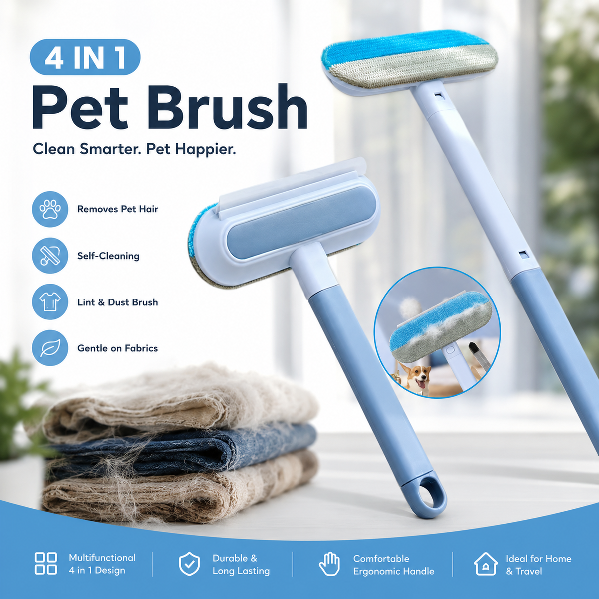 Reusable 4-in-1 Pet Hair Remover