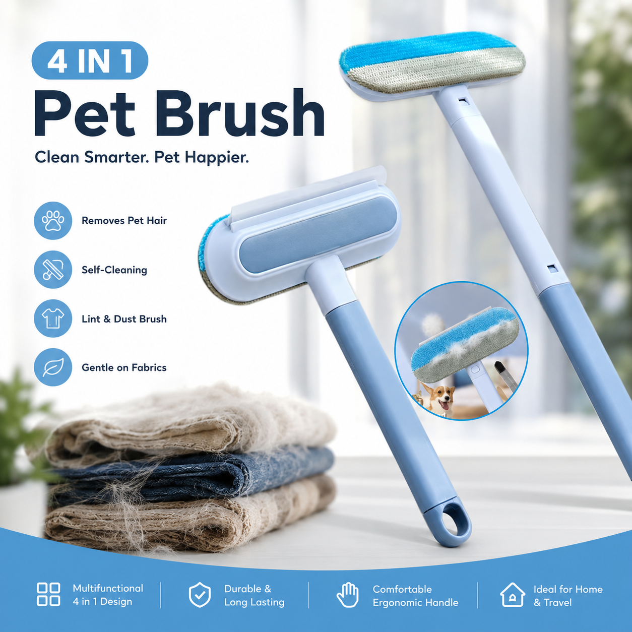 Reusable 4-in-1 Pet Hair Remover